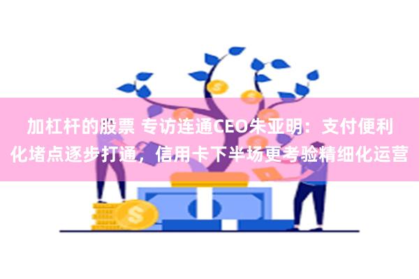 加杠杆的股票 专访连通CEO朱亚明：支付便利化堵点逐步打通，信用卡下半场更考验精细化运营