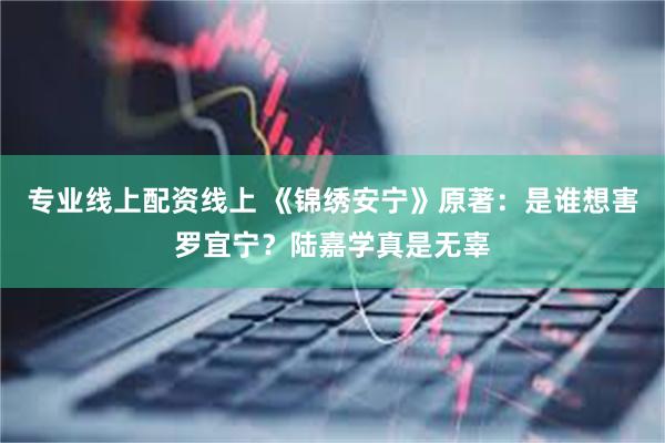 专业线上配资线上 《锦绣安宁》原著：是谁想害罗宜宁？陆嘉学真是无辜